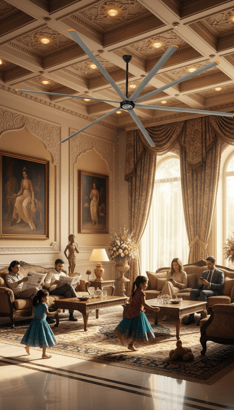 Aruth HVLS Fan in Hotel Lobby - Premium Look and Cost Savings